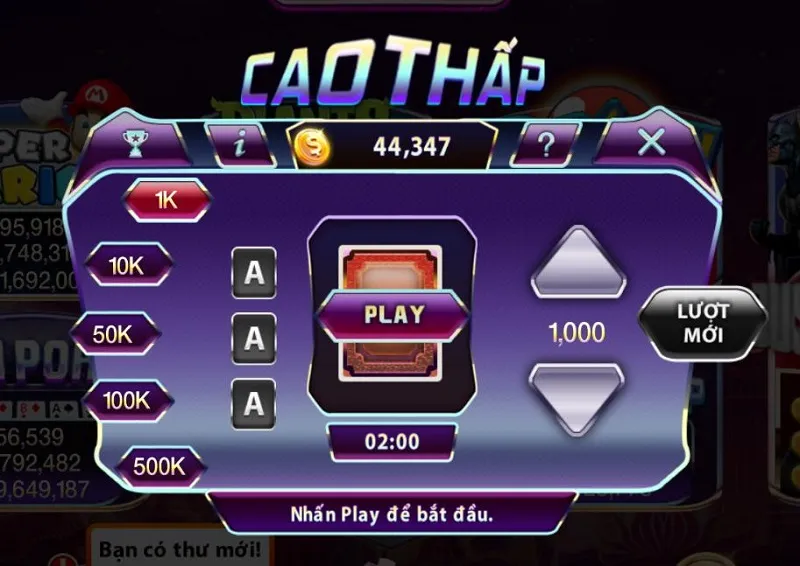 Cao Thấp là một trong những minigame hay nhất