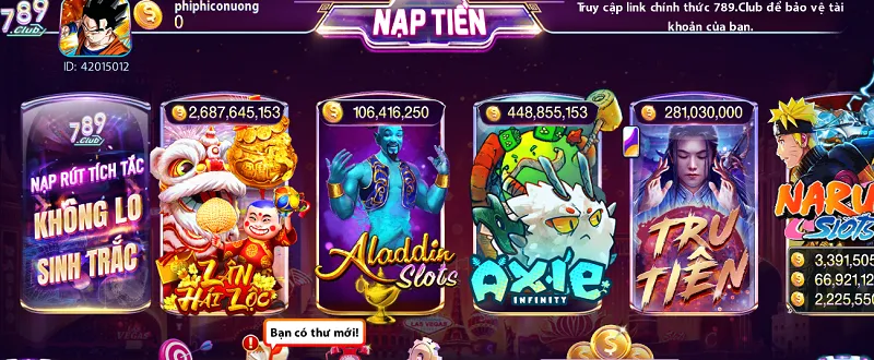 Sảnh nổ hũ 789Club quy tụ những tựa game hay nhất thị trường